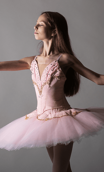 Ballerina in a pink costume